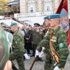 Знаменная команда 38-го Отдельного полка связи ВДВ со знаменем "Пересвета"